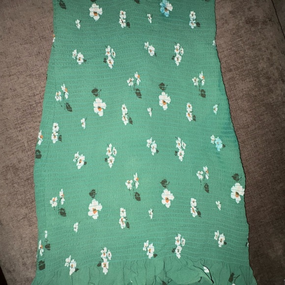 Reformation Girls Green Floral Ruffle-Trim Dress - Picture 4 of 7